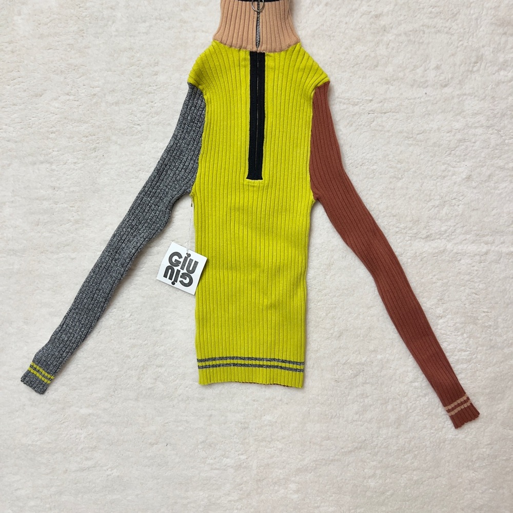 Giu Giu Colorblock Ribbed Sweater - Picture 2 of 7